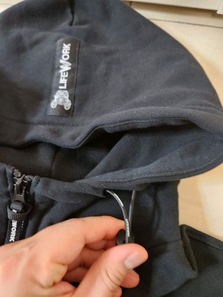 1번시착만한 새상품/라이프 워크 반후드 집업 기모후드 블랙/M사이즈--5