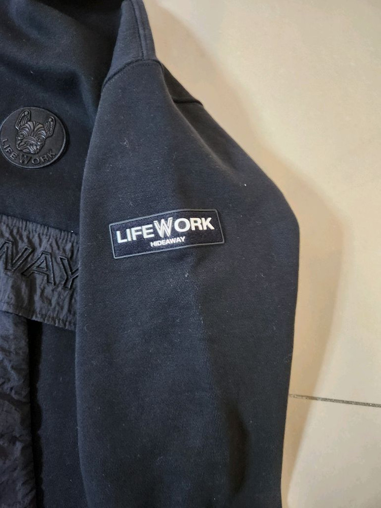 1번시착만한 새상품/라이프 워크 반후드 집업 기모후드 블랙/M사이즈--6