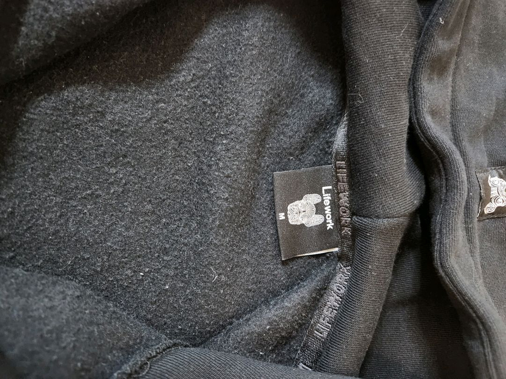 1번시착만한 새상품/라이프 워크 반후드 집업 기모후드 블랙/M사이즈--7