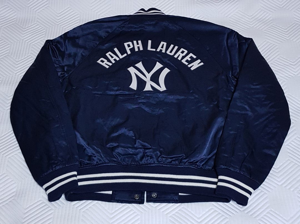 [새상품/M] 폴로 x MLB 뉴욕 양키스 바시티 새틴 자켓 팝니다.--2