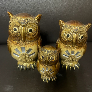 부엉이 장식 세가족