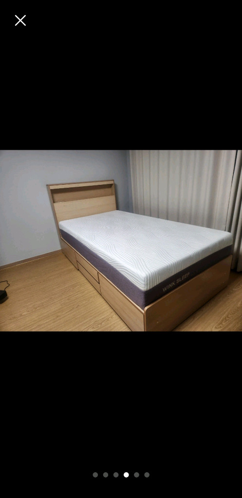 메모리폼 매트리스 + 수납 침대 세트--3