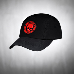 바이더알 해골 로고 캠프캡 블랙 레드