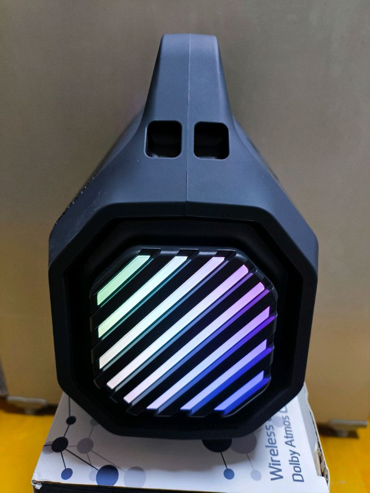 (새상품)50W 무선 스피커 블루투스 rgb조명 충전식 라디오--7