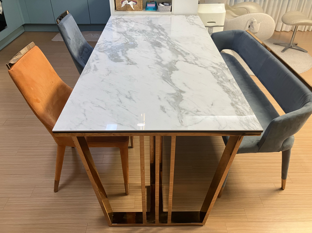 대리석 식탁/식탁의자--4