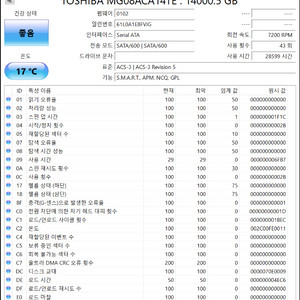 도시바 14TB 헬륨 엔터프라이즈 하드 (MG08ACA14TE)