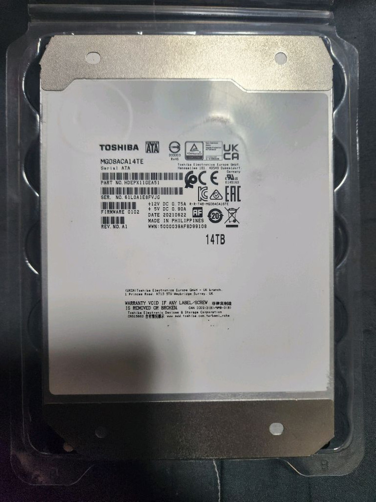 도시바 14TB 헬륨 엔터프라이즈 하드 (MG08ACA14TE)--1