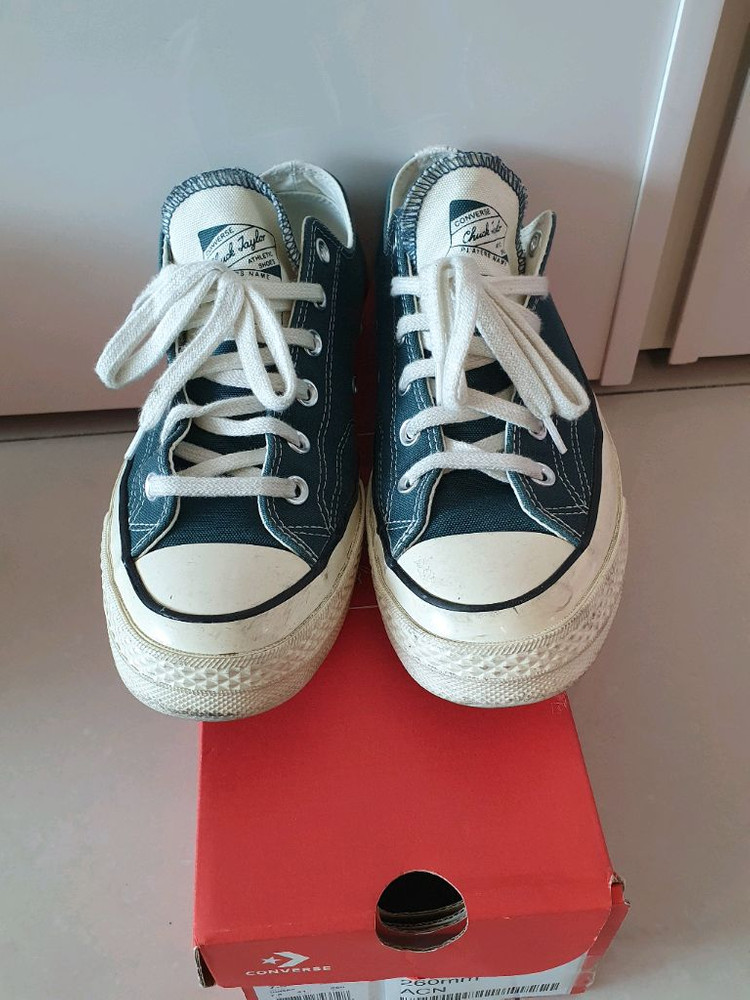 3번착용/컨버스 척 70 로우 빈티지 캔버스 그린/260mm사이즈--1