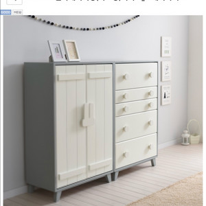 솜트리 원목베이비 옷장,서랍장 세트 (그레이/화이트)