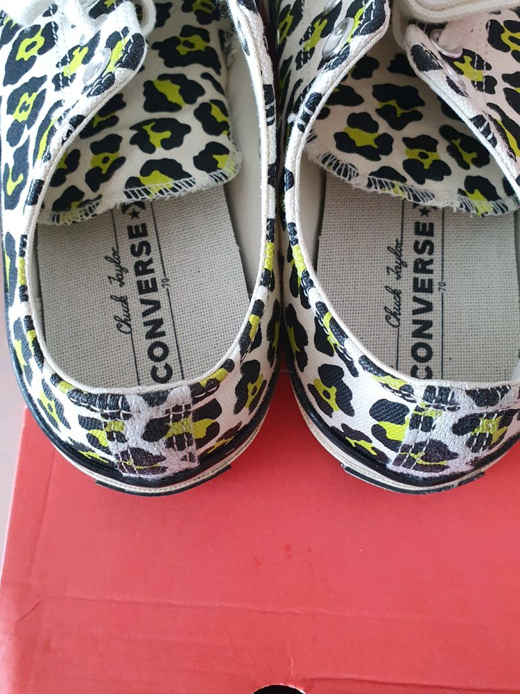 3번착용/컨버스 척 70 OX 이지렛 블랙 레오파드/260mm사이즈--3