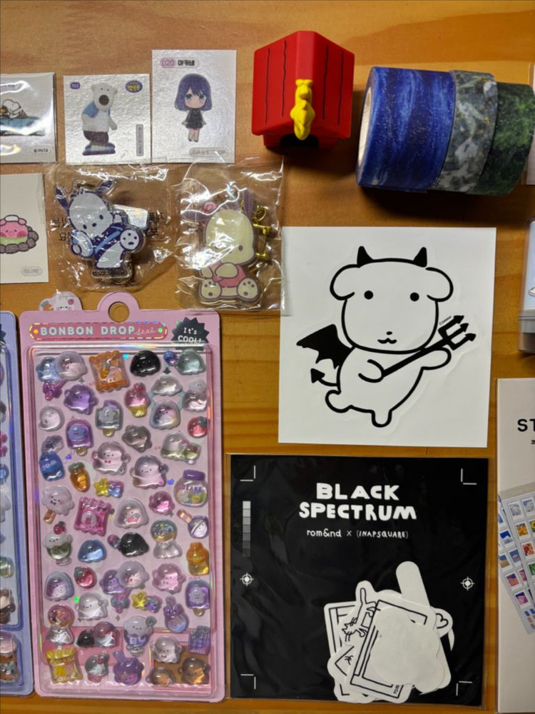 히나쿠우 산리오 포차코 클리오 키링 띠부씰 스티커 다꾸 마테 쿠똥이 밍키트 가나디 롬앤 스누피 우드스탁 피규어 키링 이미지