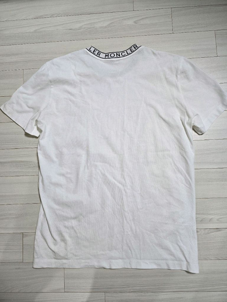 몽클레어 넥 로고 레터링 반팔티셔츠 L 정품 운포--1