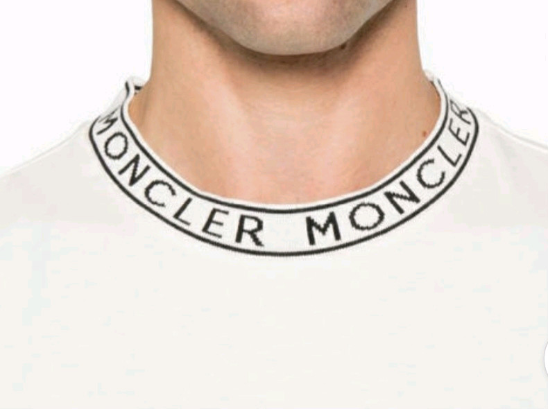 몽클레어 넥 로고 레터링 반팔티셔츠 L 정품 운포--5