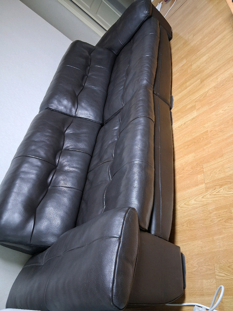 천연가죽 4인용 소파--1