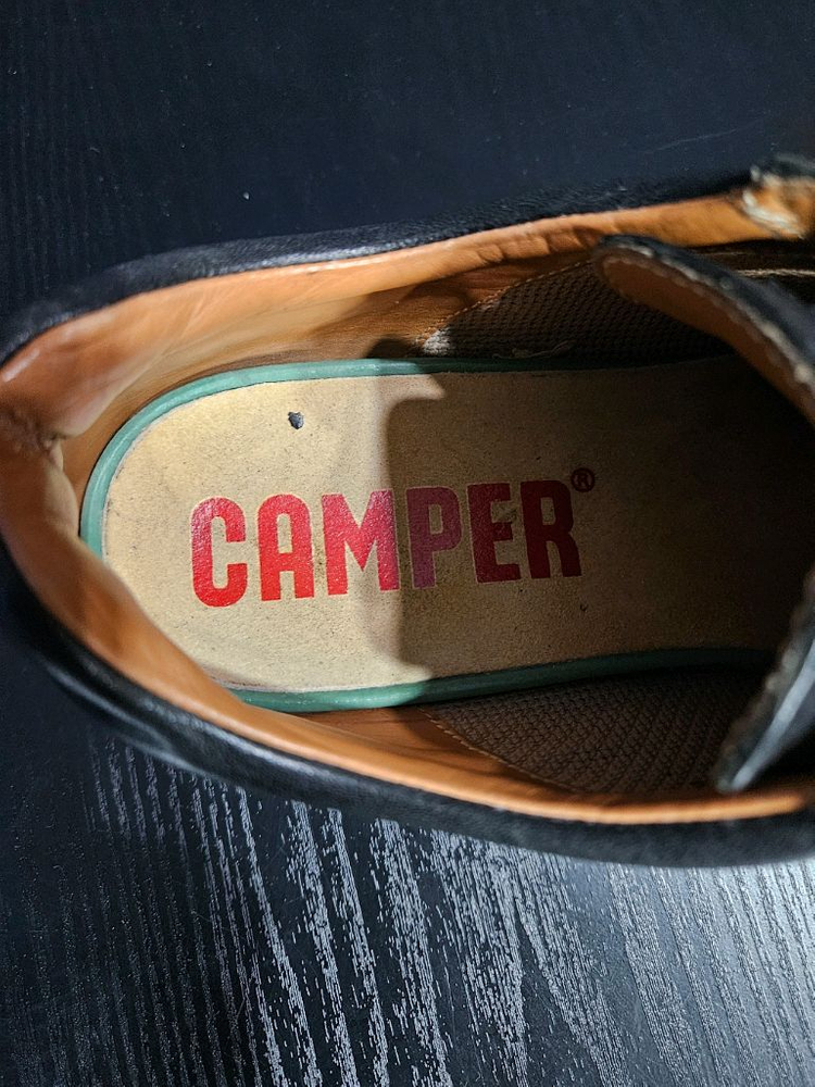 캠퍼 블랙 남성 42 가죽 스니커즈--3