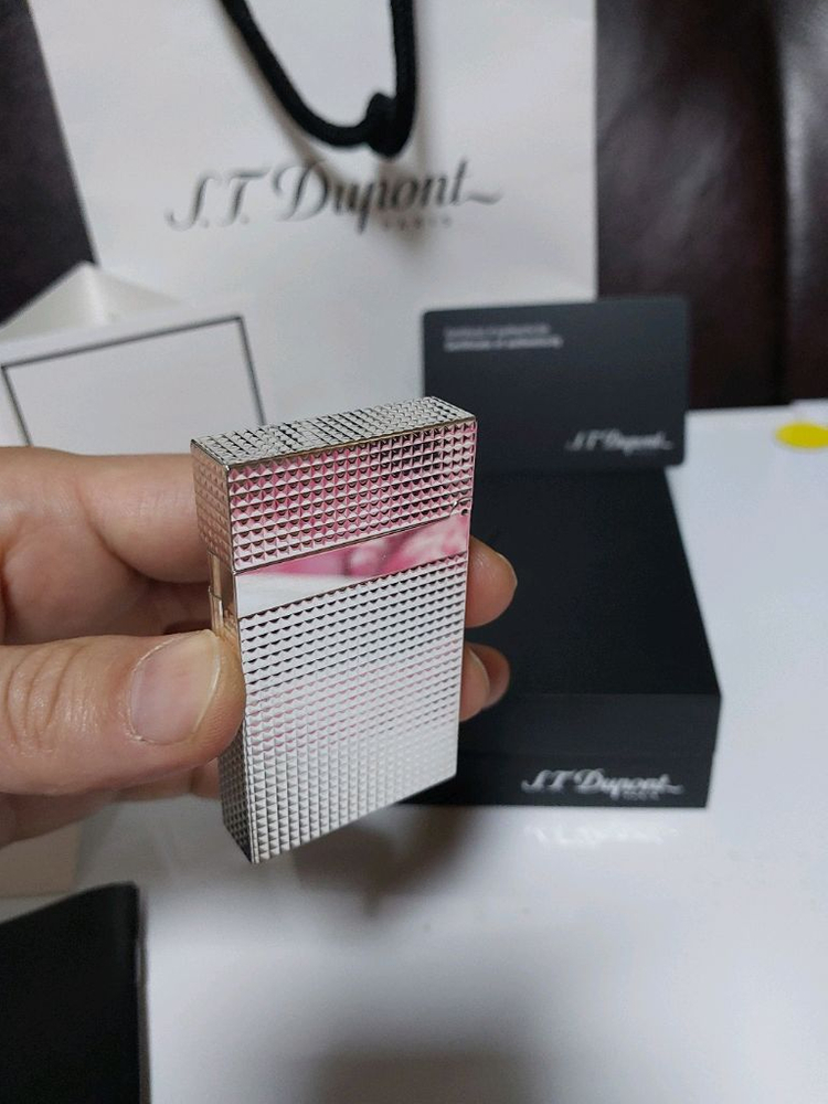 [새상품급,풀세트] 듀퐁라이터 라인2 신형 ca16184 은장 쌍불 듀퐁 라이타--1