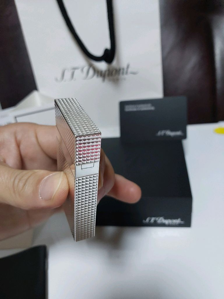 [새상품급,풀세트] 듀퐁라이터 라인2 신형 ca16184 은장 쌍불 듀퐁 라이타--5