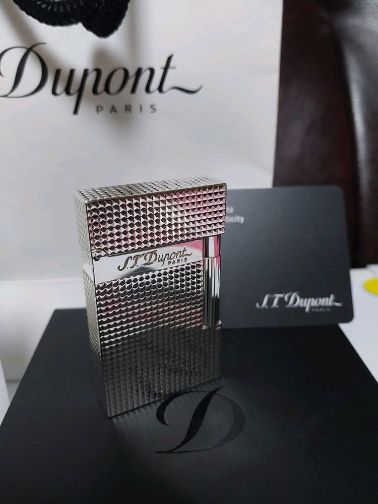 [새상품급,풀세트] 듀퐁라이터 라인2 신형 ca16184 은장 쌍불 듀퐁 라이타--8