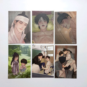 야화첩 모펀 투니크 콜라보 카페 엽서 특전 BL 웹툰 굿즈 이미지