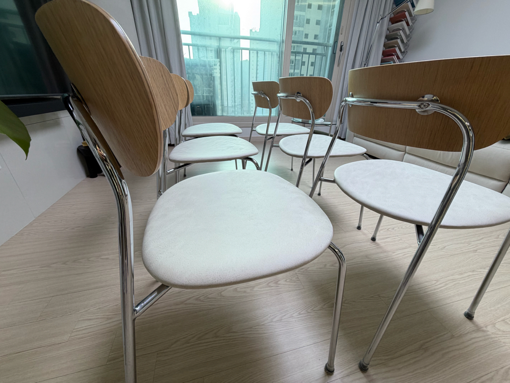 아이데뉴 하프문 프리미엄 1인 식탁의자(아이보리)--3