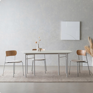 아이데뉴 미드나잇 4인용 식탁 테이블 1600(화이트, 사틴강화유리)