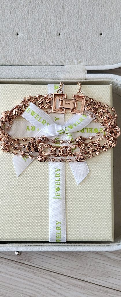 14k 로즈골드 팔찌--1