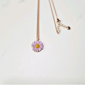 특가)14k에폭시 꽃 목걸이 핑크골드