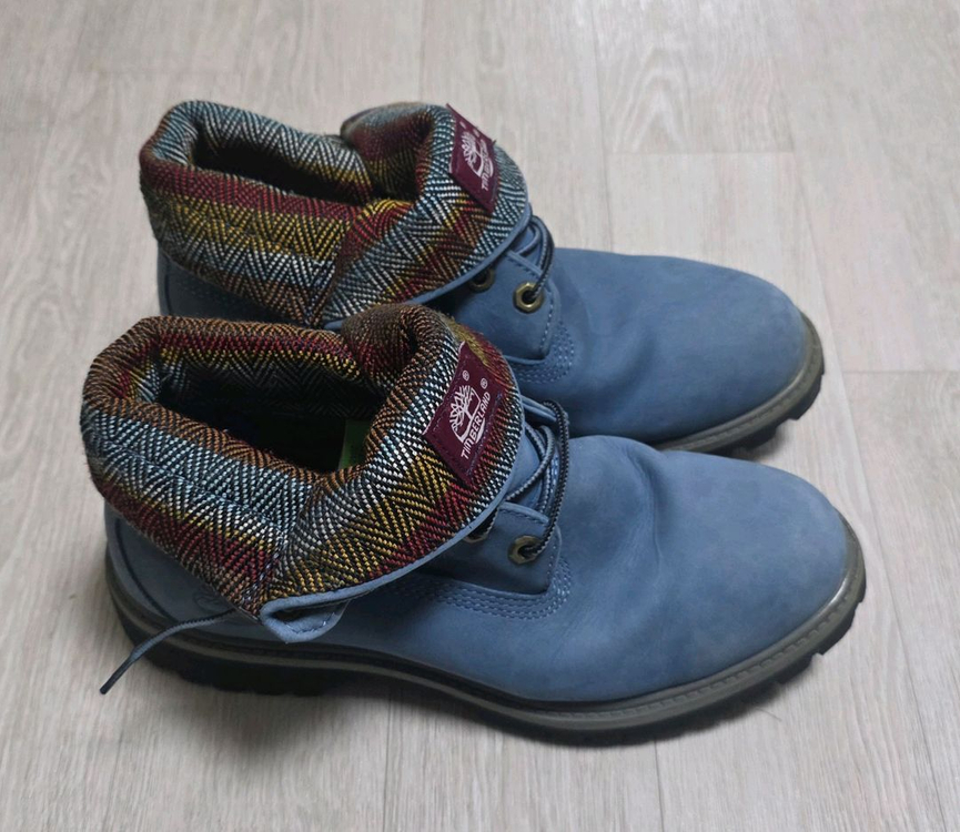 팀버랜드 롤탑 스웨이드 블루 앵클부츠 (255~260)--3