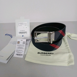 버버리 네이비 체크 리버서블 벨트 80 사이즈 정품