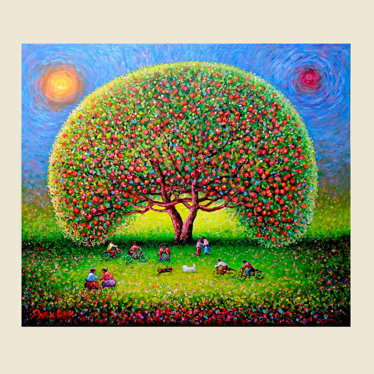 사과나무 유화그림--3