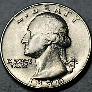 더블다이 에러 동전 미국주화 워싱턴 쿼터달러 1970 D