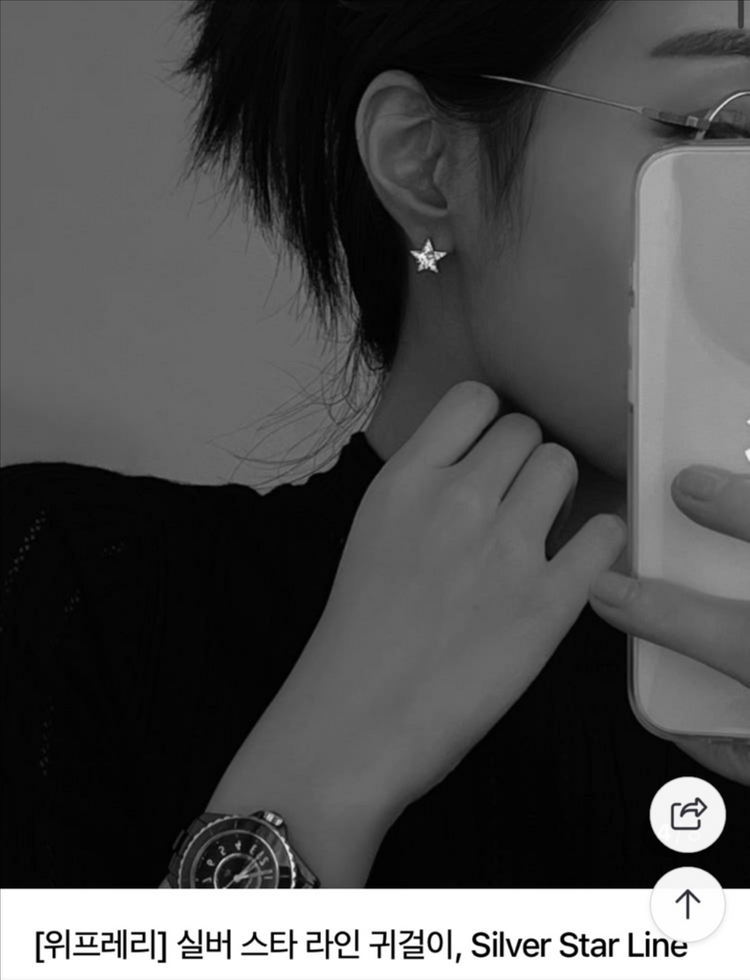 위프레리 실버 스타 라인 귀걸이--2