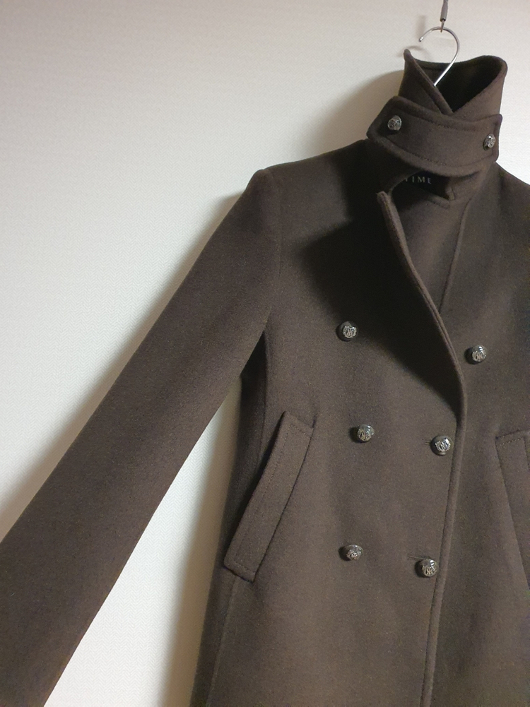 타임 time 더블 브레스트 핸드메이드 피코트 프리사이즈 정품 이미지