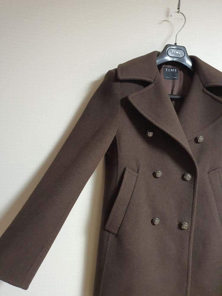 타임 time 더블 브레스트 핸드메이드 피코트 프리사이즈 정품 이미지