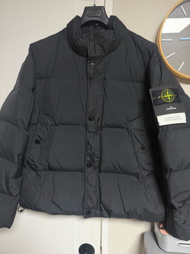 [XL] 스톤아일랜드 크링클랩스 논후드 블랙 패딩--1