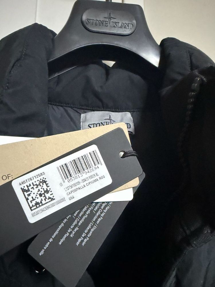 [XL] 스톤아일랜드 크링클랩스 논후드 블랙 패딩--3