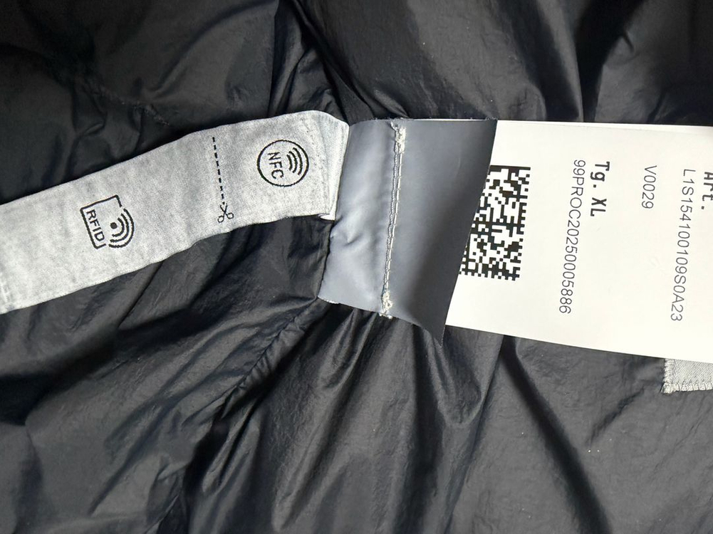 [XL] 스톤아일랜드 크링클랩스 논후드 블랙 패딩--6