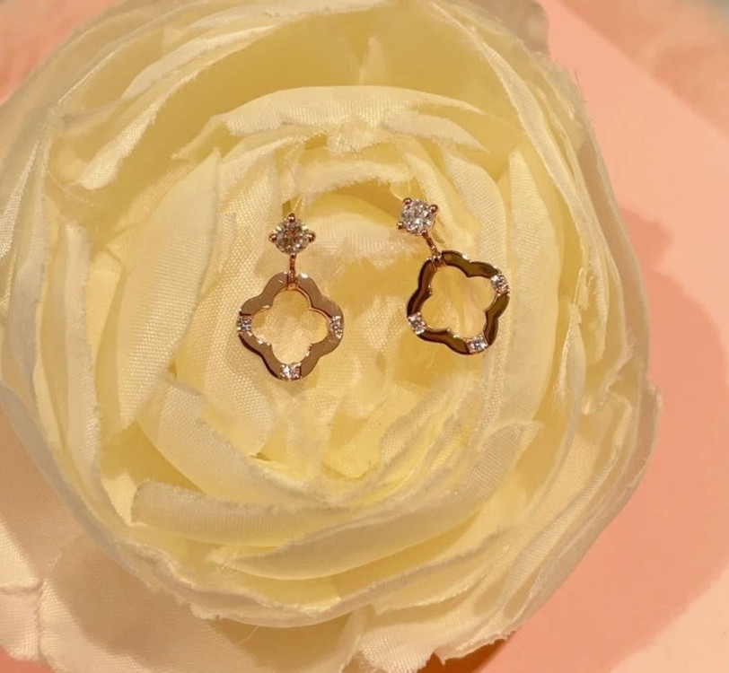 제이에스티나 네잎클로버 목걸이+귀걸이--4