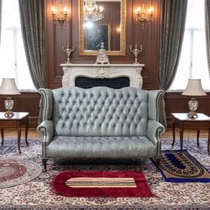 영국 체스터필드 최고급 전체 애닐린 천연가죽 3인소파