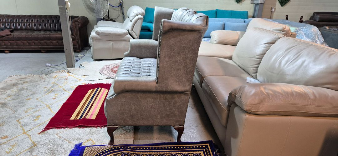 영국 체스터필드 최고급 전체 애닐린 천연가죽 3인소파--7