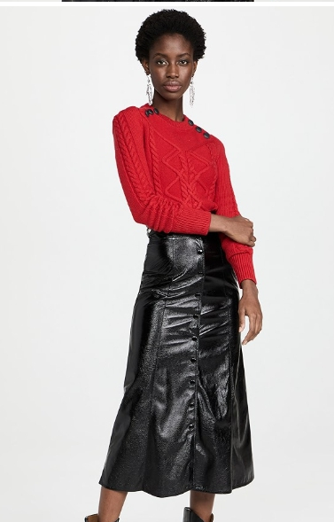 이자벨마랑 버튼 디테일 레드 니트 55~66사이즈 정품--2