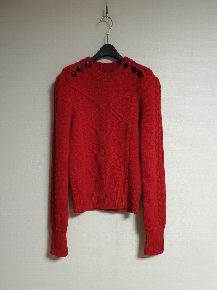 이자벨마랑 버튼 디테일 레드 니트 55~66사이즈 정품--4