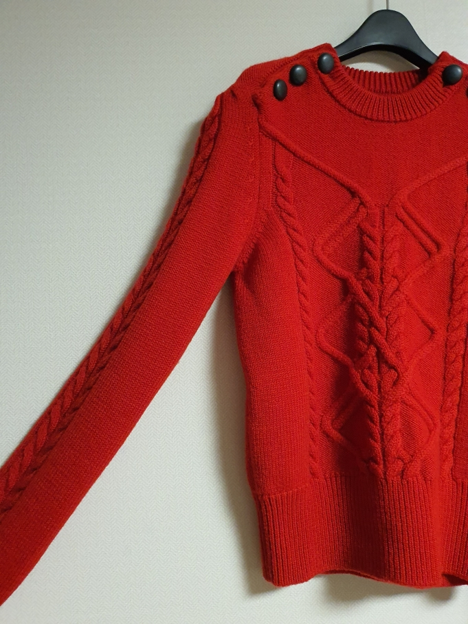 이자벨마랑 버튼 디테일 레드 니트 55~66사이즈 정품--7