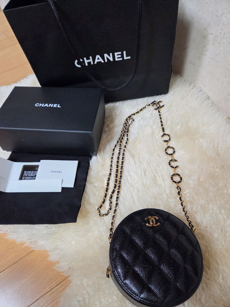 샤넬 코코체인 탬버린백 블랙, 샤넬 코코 캐비어 동그리백 풀박스 이미지