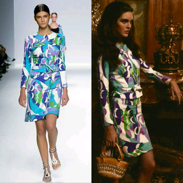 명품 명품 에밀리오푸치 쇼라인 아이코닉 그래픽 추상패턴 스커트--9