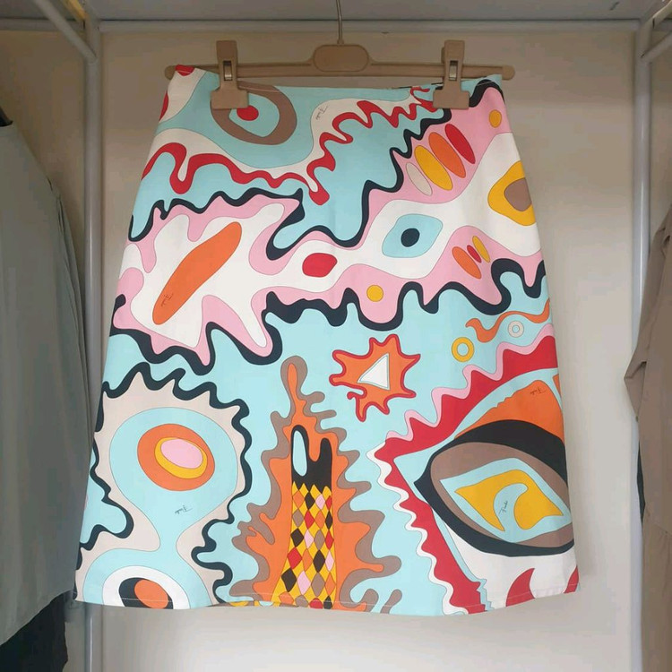 명품 명품 에밀리오 푸치 아이코닉 그래픽추상패턴 스커트--2