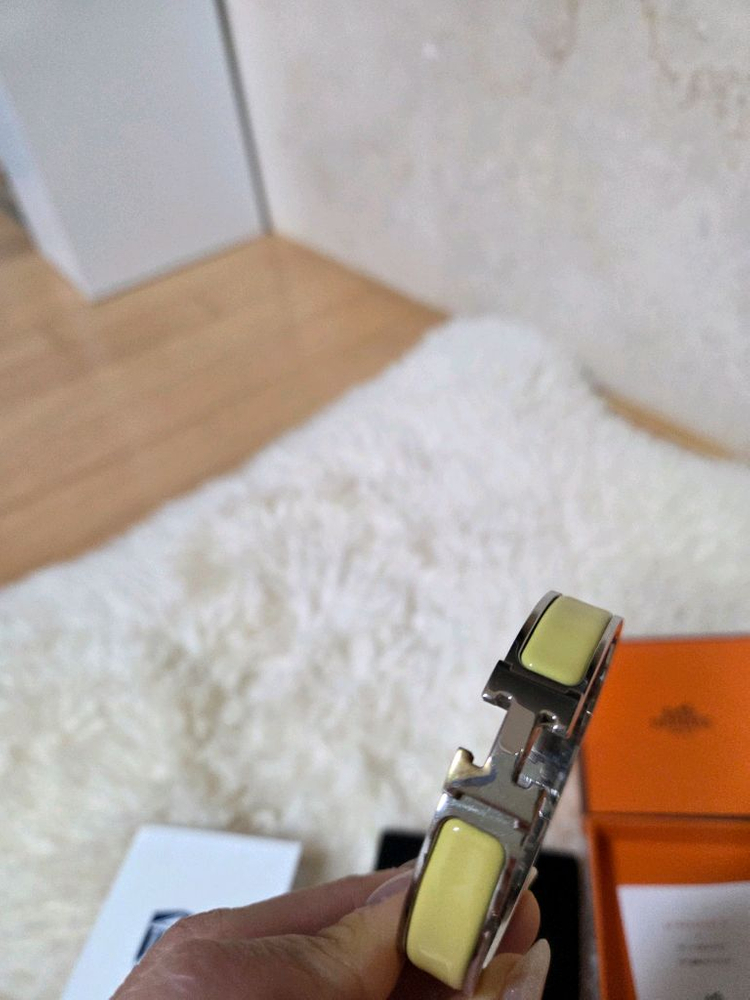 에르메스 클릭아슈 팔찌 PM 옐로우 색상 은장, 감정서 포함 이미지