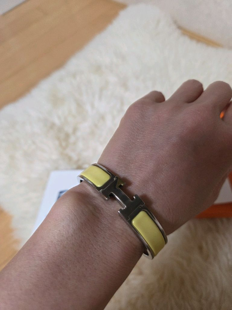 에르메스 클릭아슈 팔찌 PM 옐로우 색상 은장, 감정서 포함 이미지