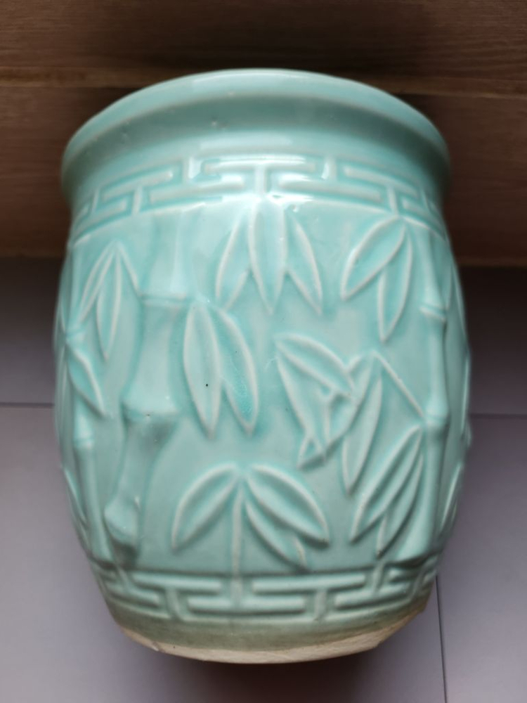 청자화분 중형 18cm 도자기화분 원통화분 원예 식물--4