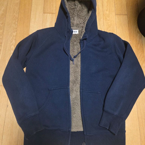 유니클로 털 후드집업 네이비 M 95